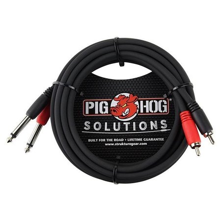 GALAGA Pig Hog PDR1410 10 ft. Dual RCA Male to Dual 0.25 in. Mono Male Dual Cable PDR1410